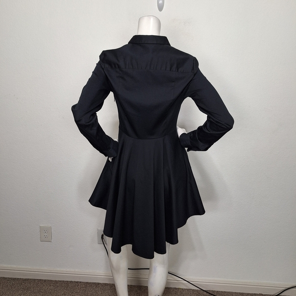 Express Black Whimsigoth Witchy Victorian Goblin Collared Shirt Dress Size 8 - Picture 5 of 16